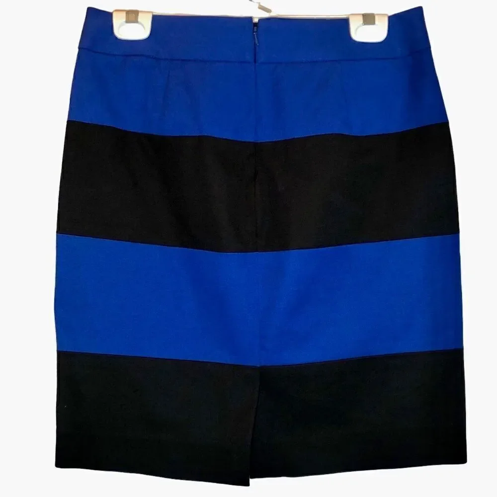 Banana Republic Sloan Rugby Stripe Pencil Skirt in Royal Blue/Black Women’s 6